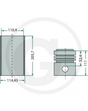 TŁOK FIAT 87802364 rozmiar pierścienia 3 mm (pierścień trapezowy) / 2,5 mm / 5 mm